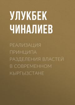 Книга - Реализация принципа разделения властей в современном Кыргызстане. Улукбек Чиналиев - прочитать в Litvek