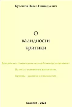 Обложка книги - О валидности критики - Павел Геннадьевич Кулешов
